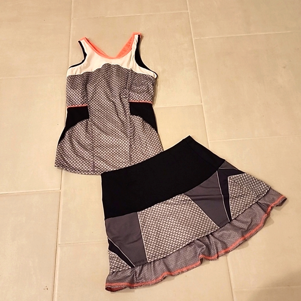 Lucky in Love 2 piece tennis or Pickleball outfit XS